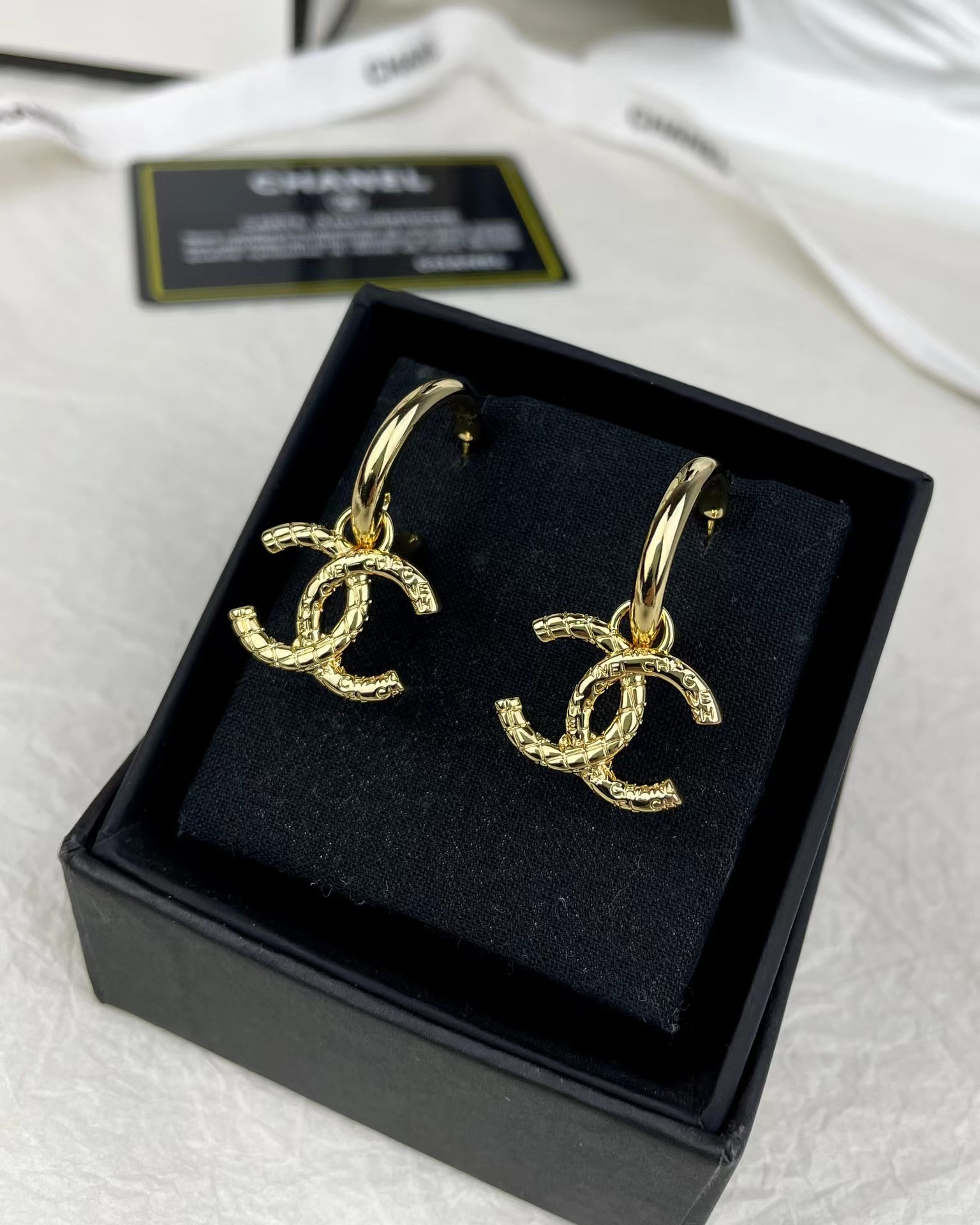 Chanel Golden Double C Earrings - Best Replica Jewelry™