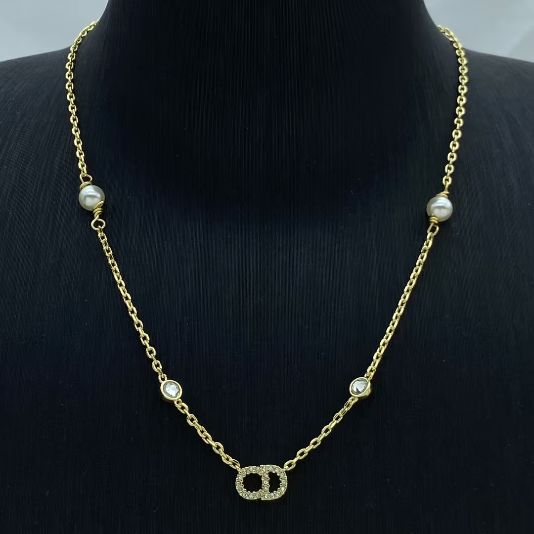 Dior CD Pendant Gold Chain Necklace - Best Replica Jewelry™