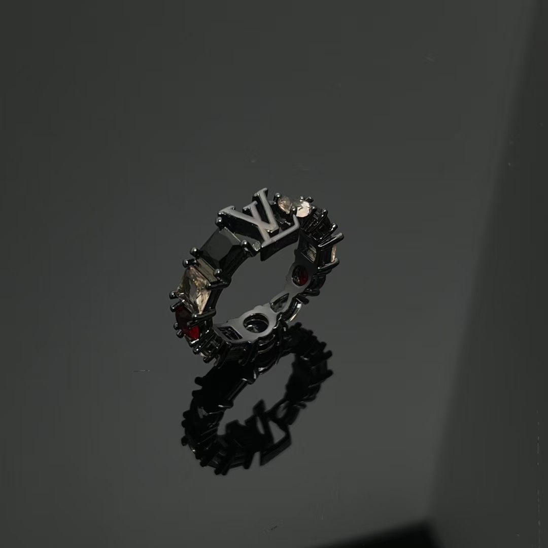 Louis Vuitton Unisex Wide Band Black Ring - Best Replica Jewelry™