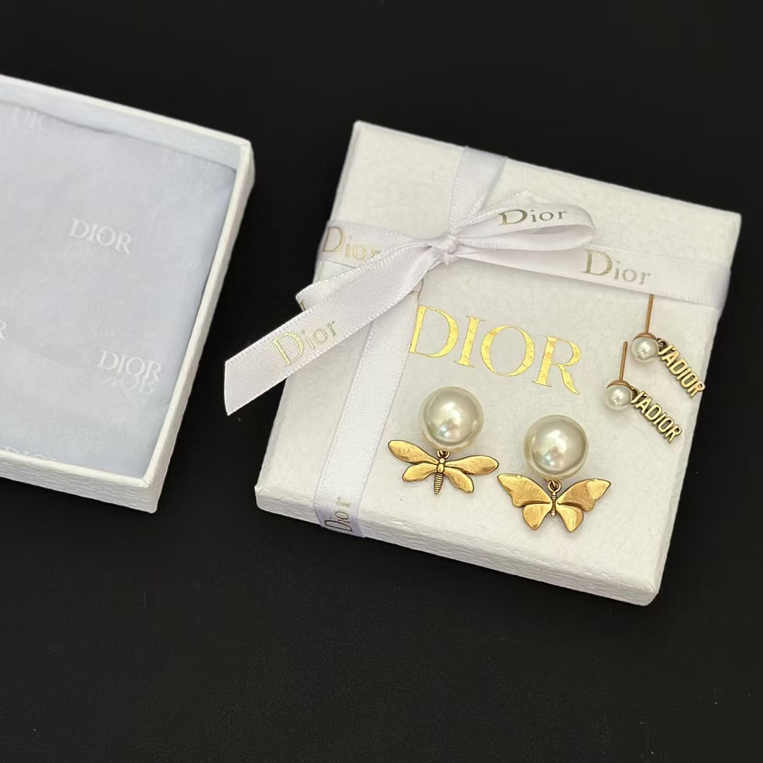 Dior Butterfly JADIOR Pearl Earrings - Best Replica Jewelry™