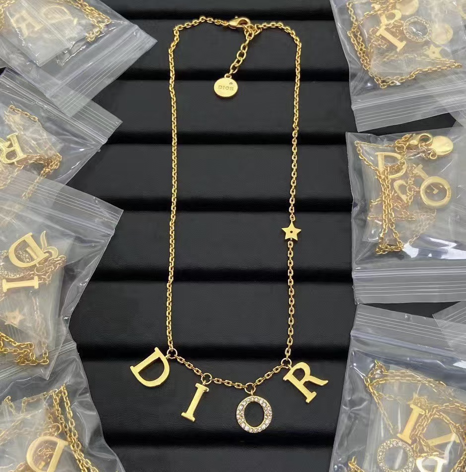 Dior Letter Charms Necklace - Best Replica Jewelry™