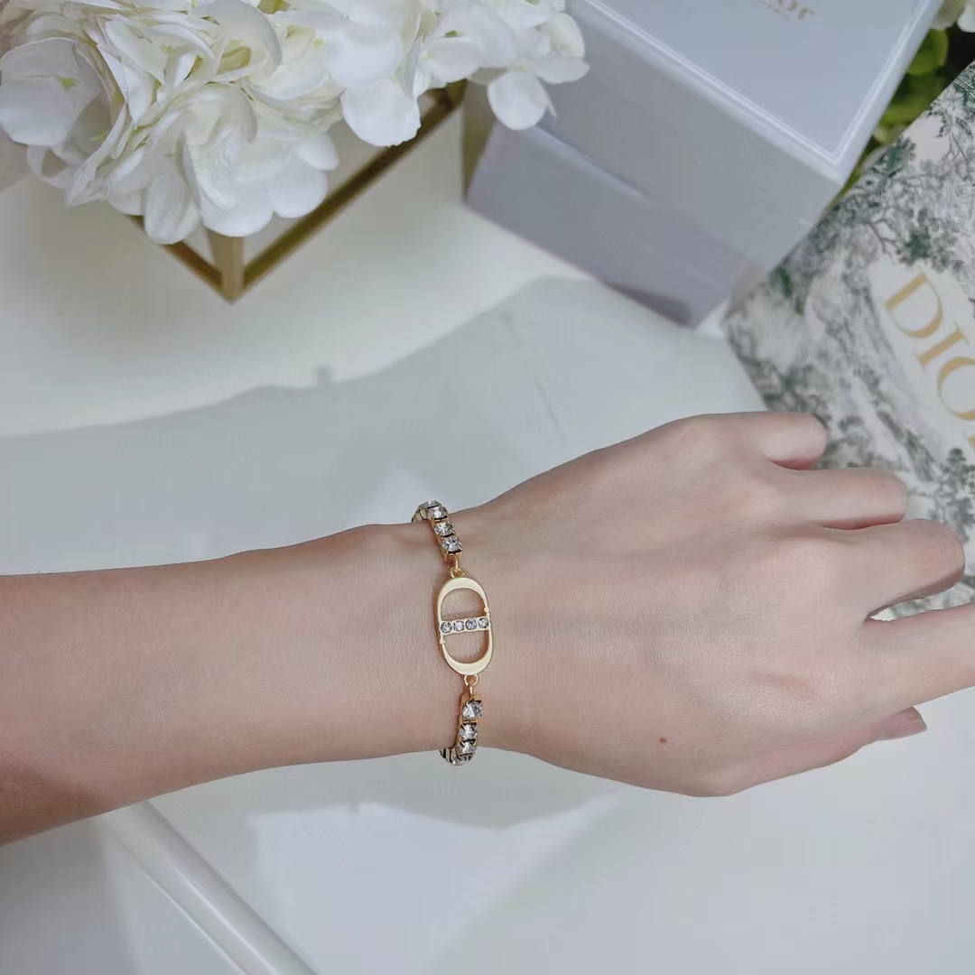 Dior Rhinestone CD Bracelet - Best Replica Jewelry™
