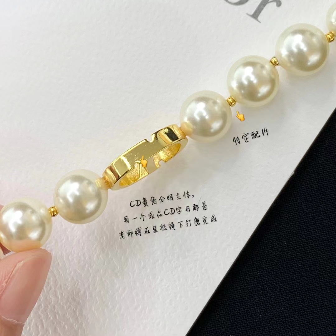 Dior CD Pendant Pearl Choker Necklace - Best Replica Jewelry™