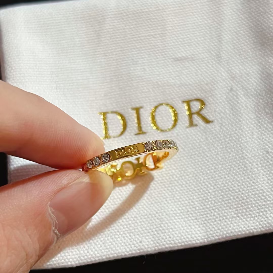 Dior Letters Diamond Paved Ring - Best Replica Jewelry™