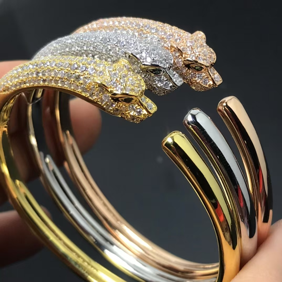 Cartier Leopard Head Panthère de Bracelet Bangle - Best Replica Jewelry™