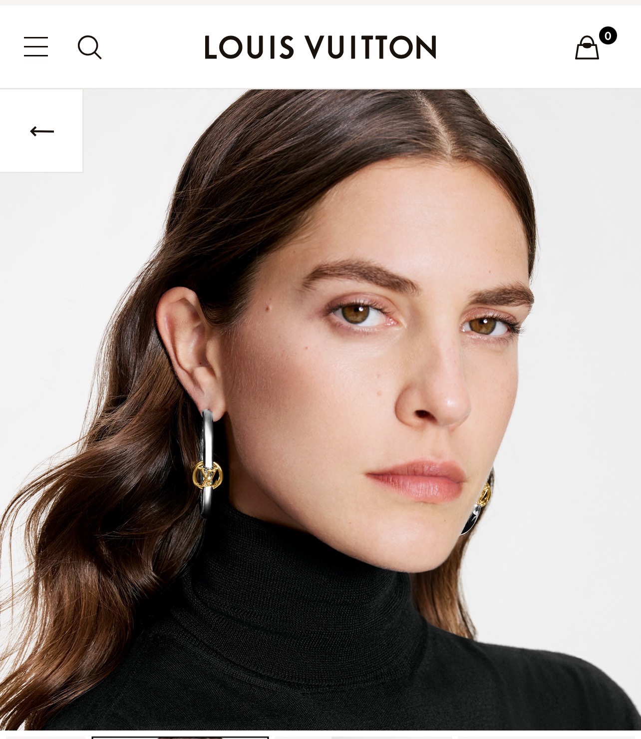 Louis Vuitton Large Half Mixed Metal Color Hoop Earrings - Best Replica Jewelry™