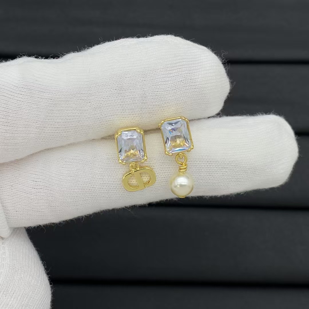 Dior Asymmetric Charms Drop Earrings - Best Replica Jewelry™