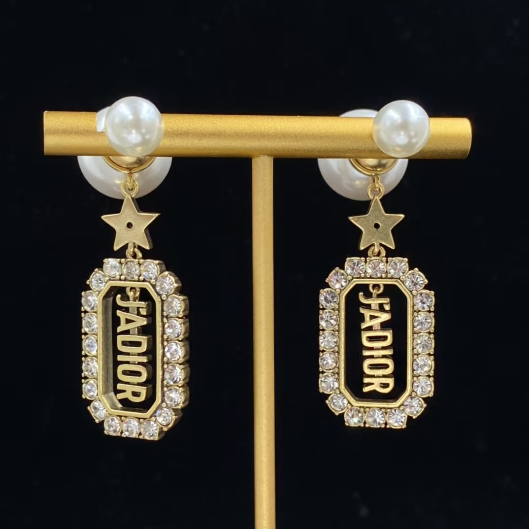Dior JADIOR Drop Pearl Earrings - Best Replica Jewelry™