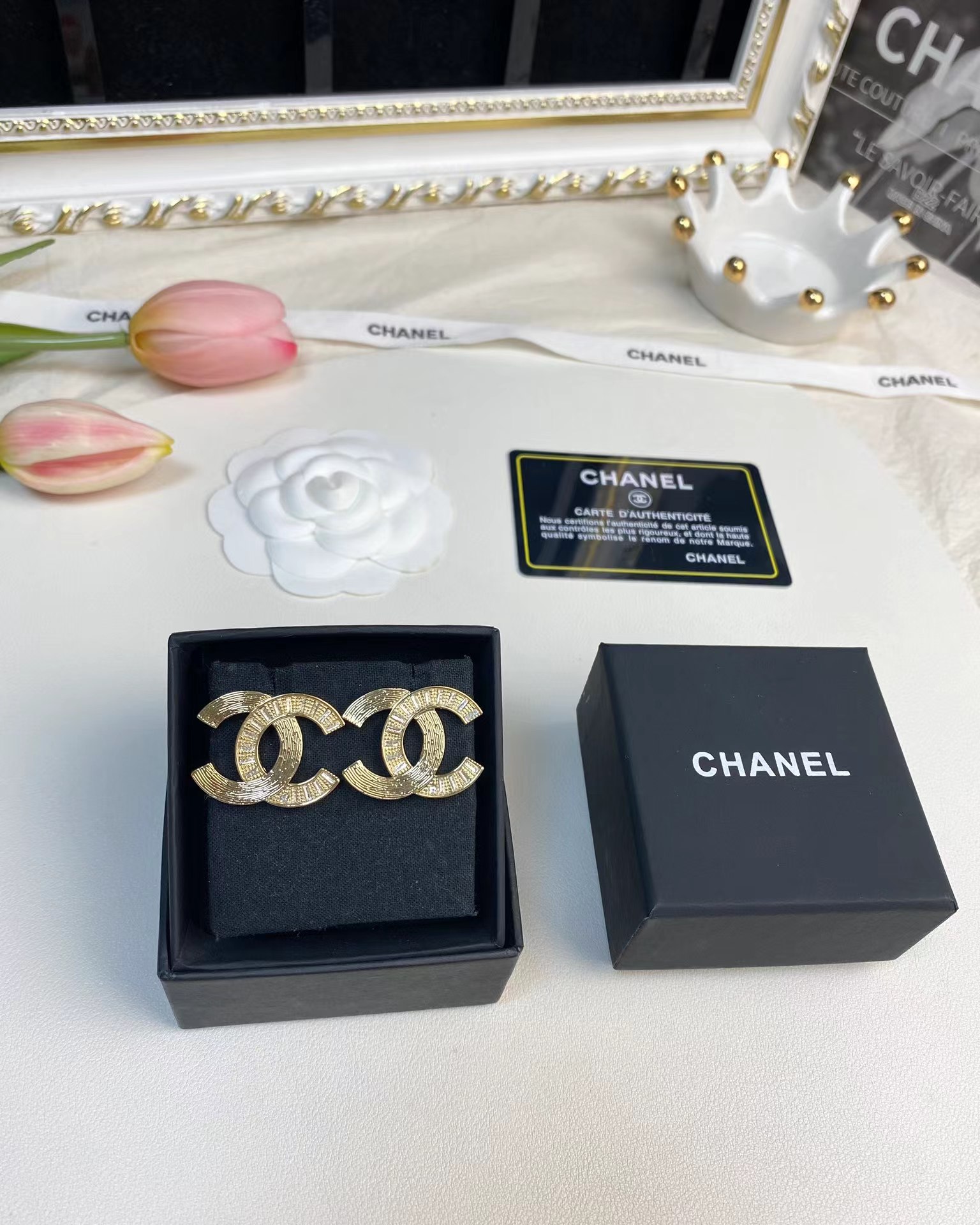 Chanel Big Gold Double C Stud Earrings - Best Replica Jewelry™