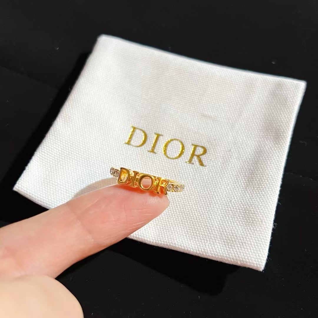 Dior Letters Diamond Paved Ring - Best Replica Jewelry™