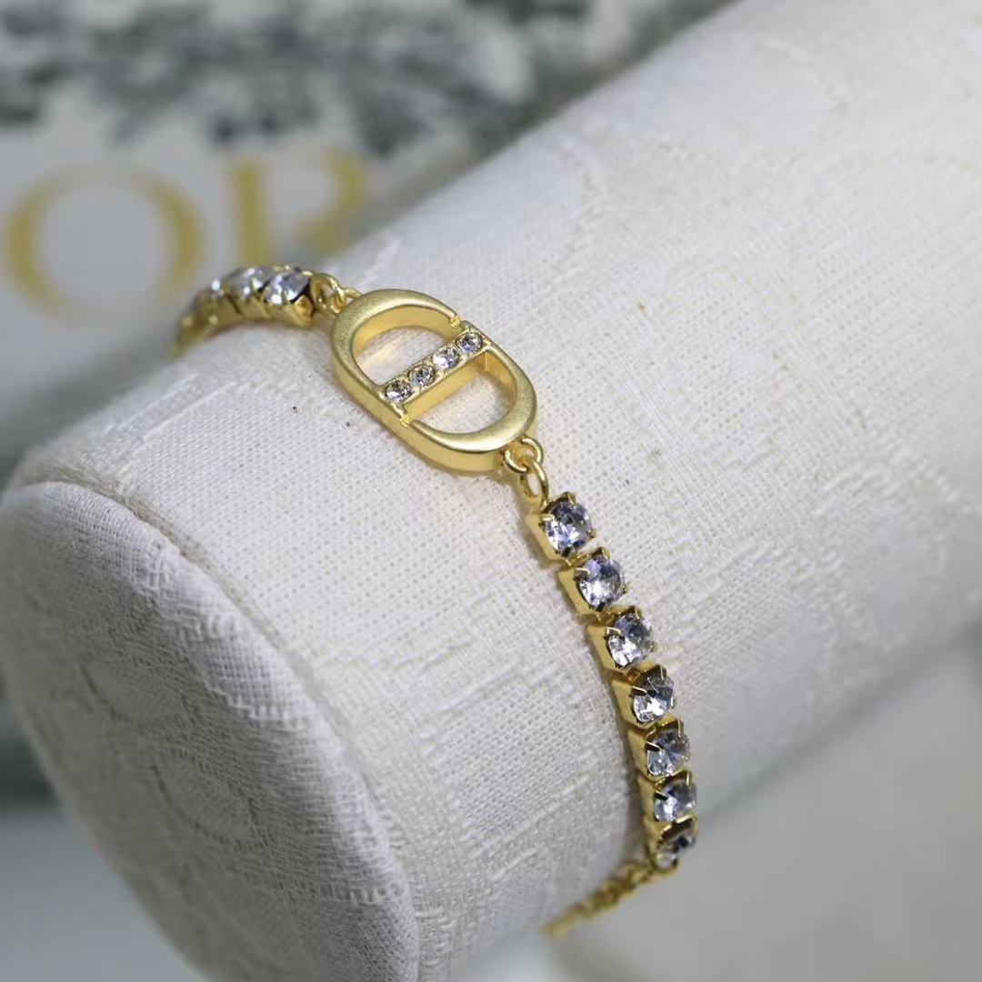 Dior Rhinestone CD Bracelet - Best Replica Jewelry™
