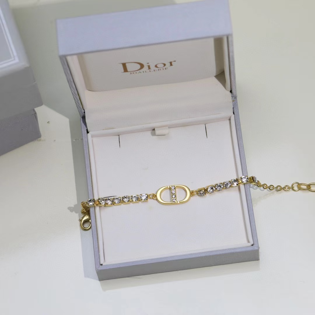 Dior Rhinestone CD Bracelet - Best Replica Jewelry™
