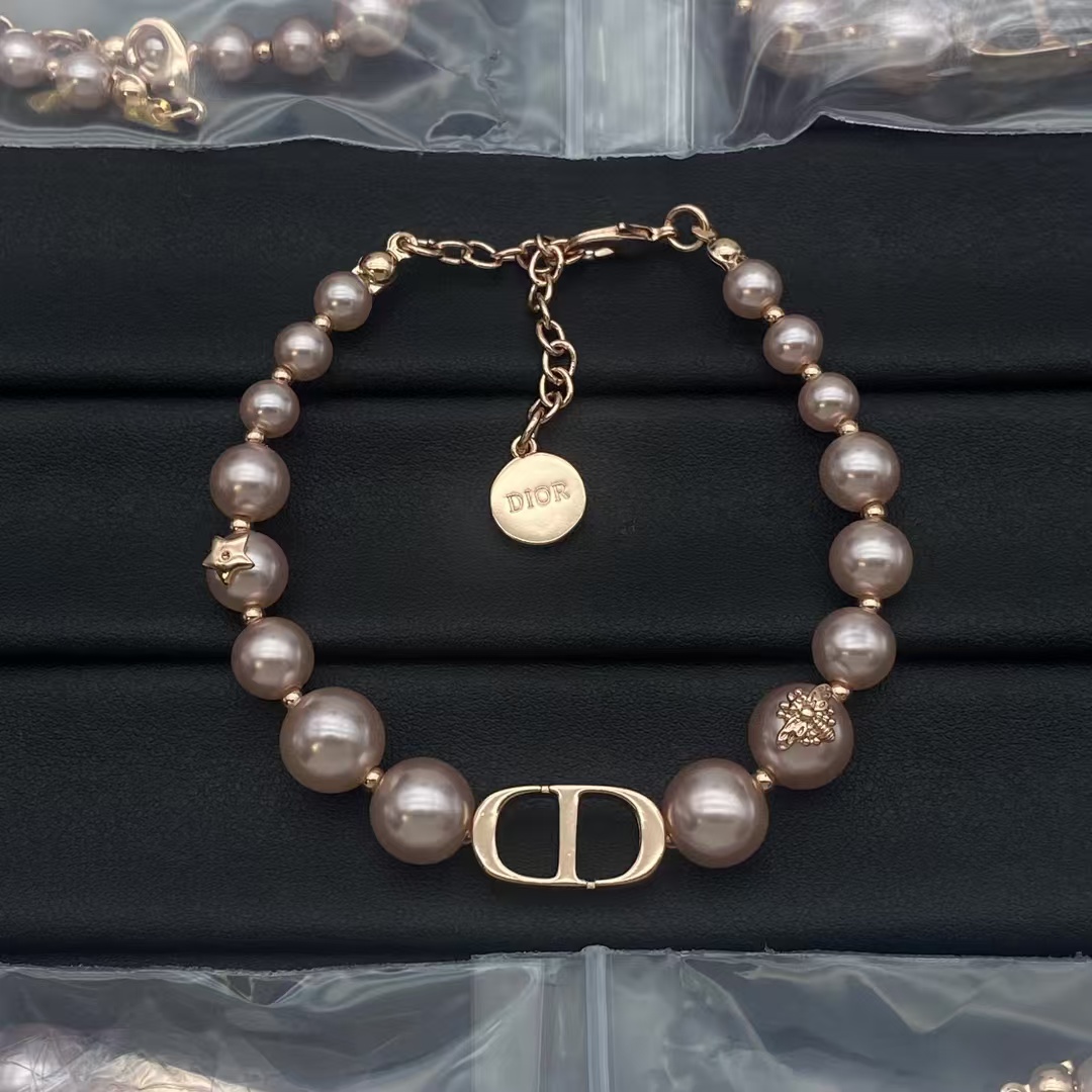 Dior Rose Gold Pink Pearl Bracelet - Best Replica Jewelry™