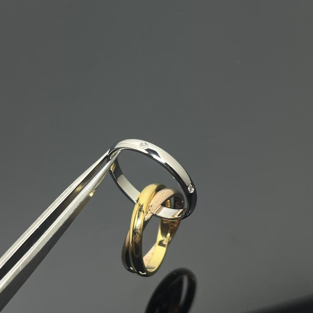 Cartier Trinity Ring - Paved Diamond - Best Replica Jewelry™