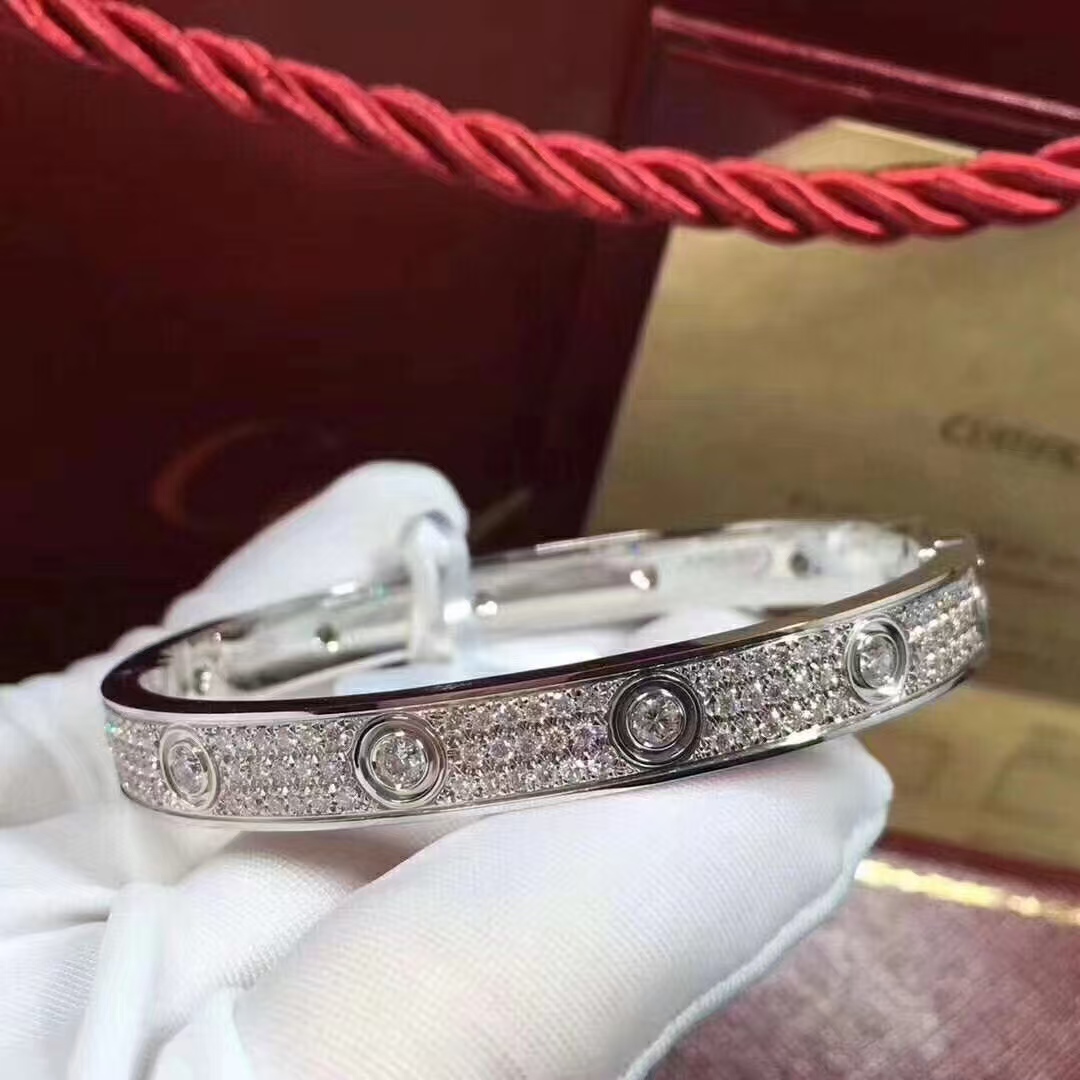 Cartier LOVE Bracelet Bangle, Diamond Paved - Best Replica Jewelry™