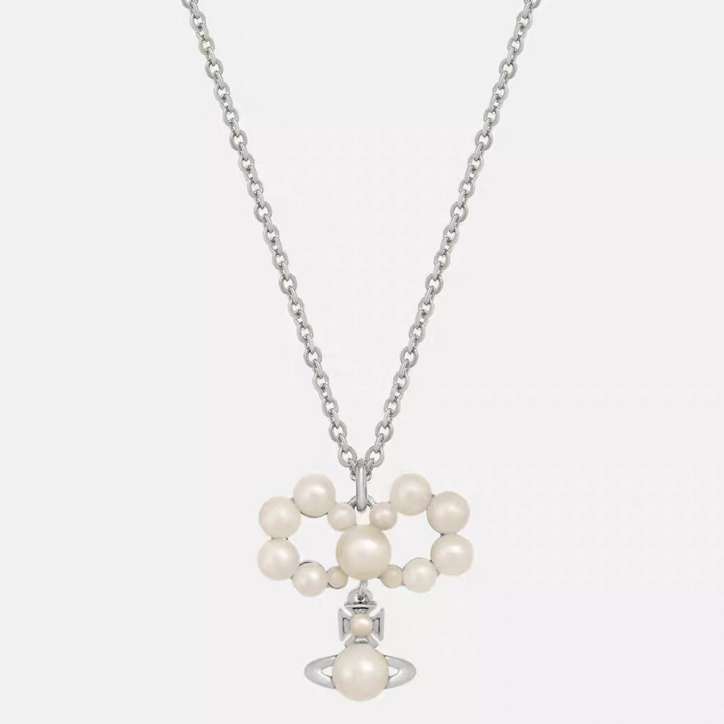 Vivienne Westwood Pearl Planet Pendant Necklace - Best Replica Jewelry™
