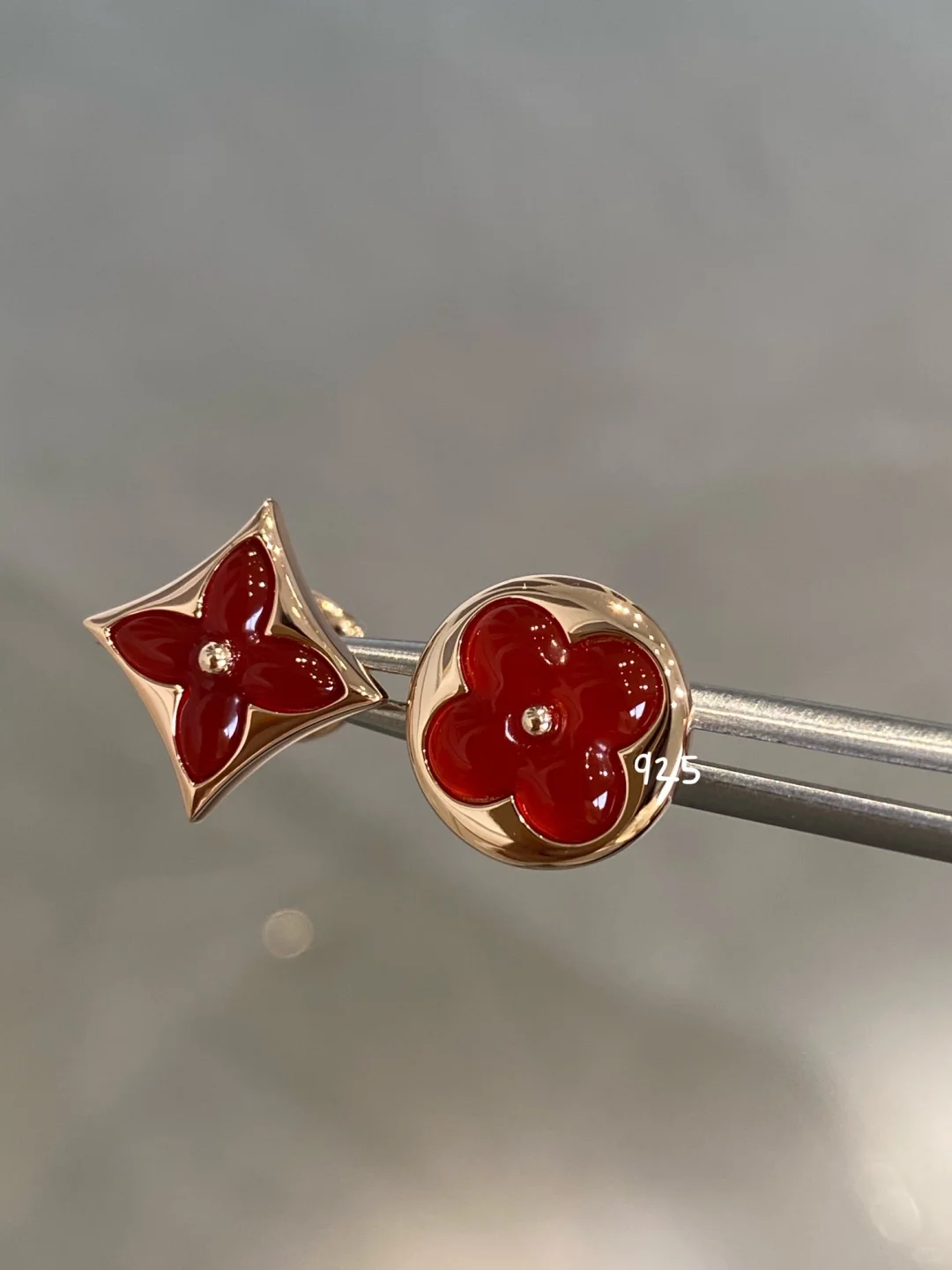 Louis Vuitton AB Asymmetric Red Carnelian Earrings - Best Replica Jewelry™