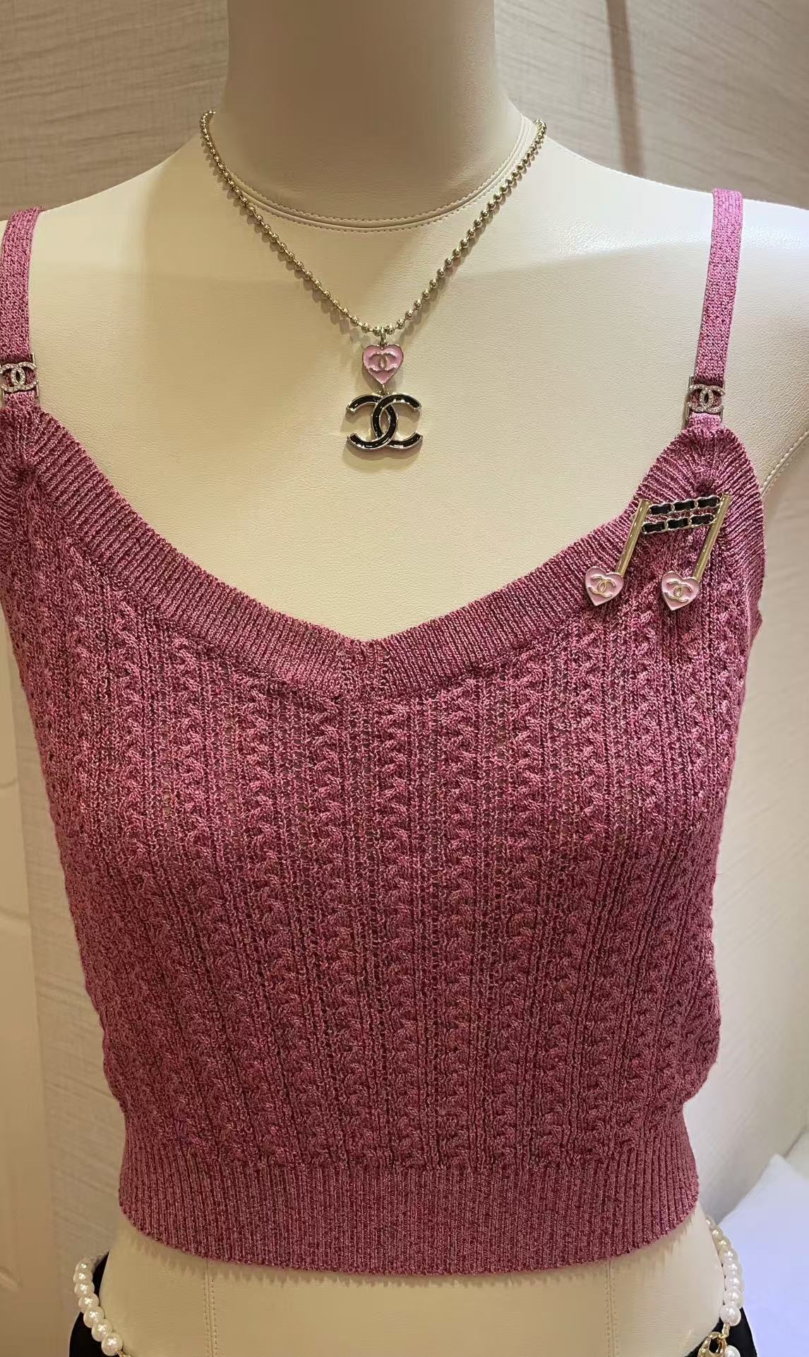 Chanel Diamond Pearl Paved Double C Pendant Pearl Necklace - Best Replica Jewelry™