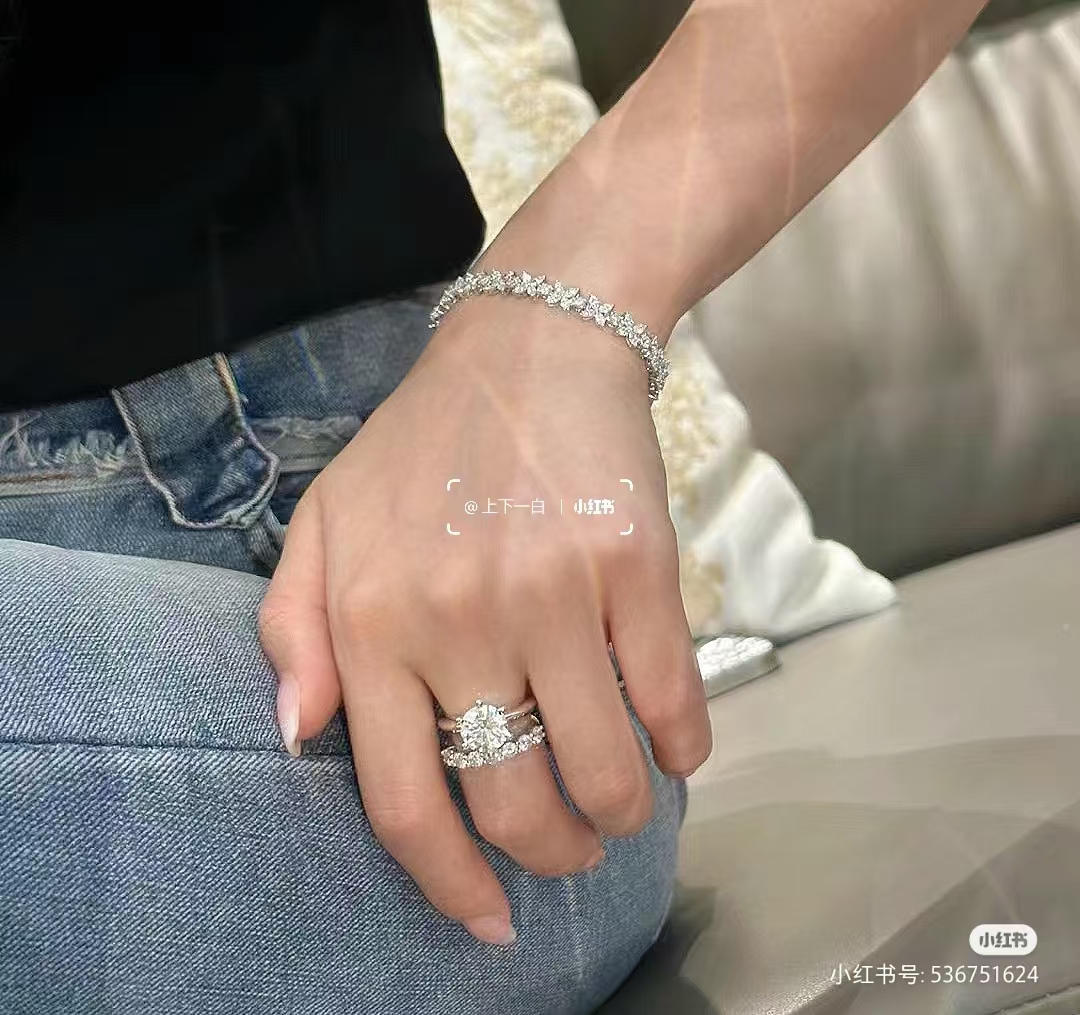 Tiffany Cluster Tennis Bracelet in Platinum with Diamonds - Best Replica Jewelry™