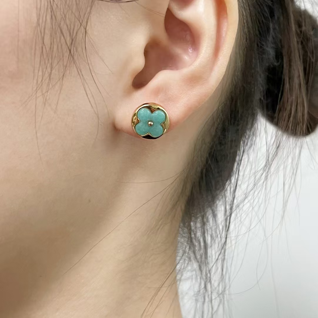 Louis Vuitton AB Style Amazonite Stud Earrings - Best Replica Jewelry™