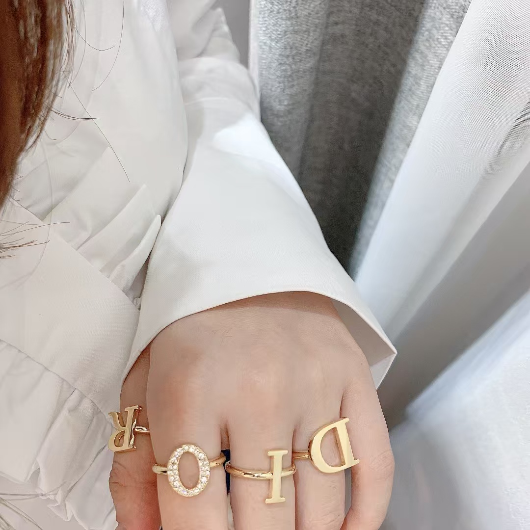 Dior Separate Letters Rings - 4 Pieces - Best Replica Jewelry™