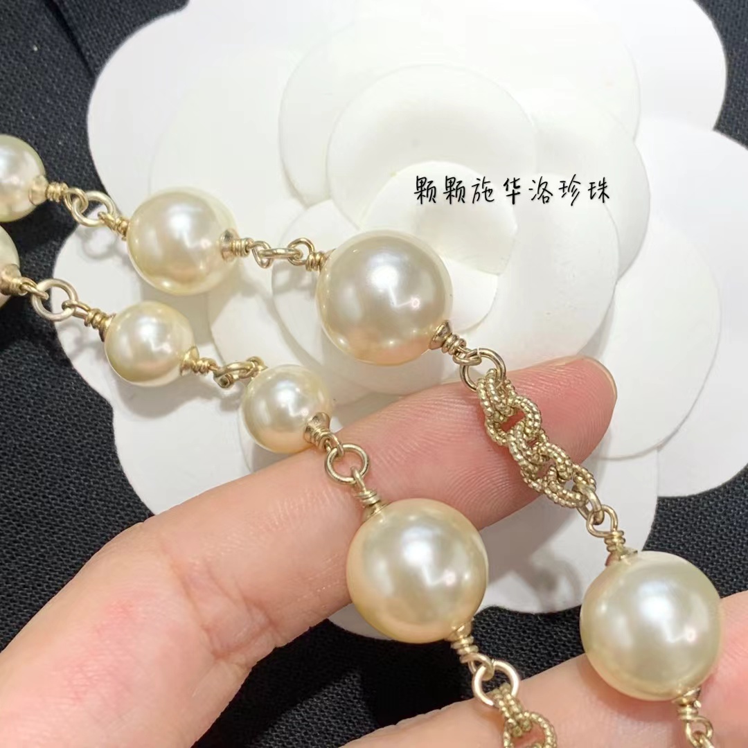 Chanel Double C  Pearl Choker Necklace - Best Replica Jewelry™