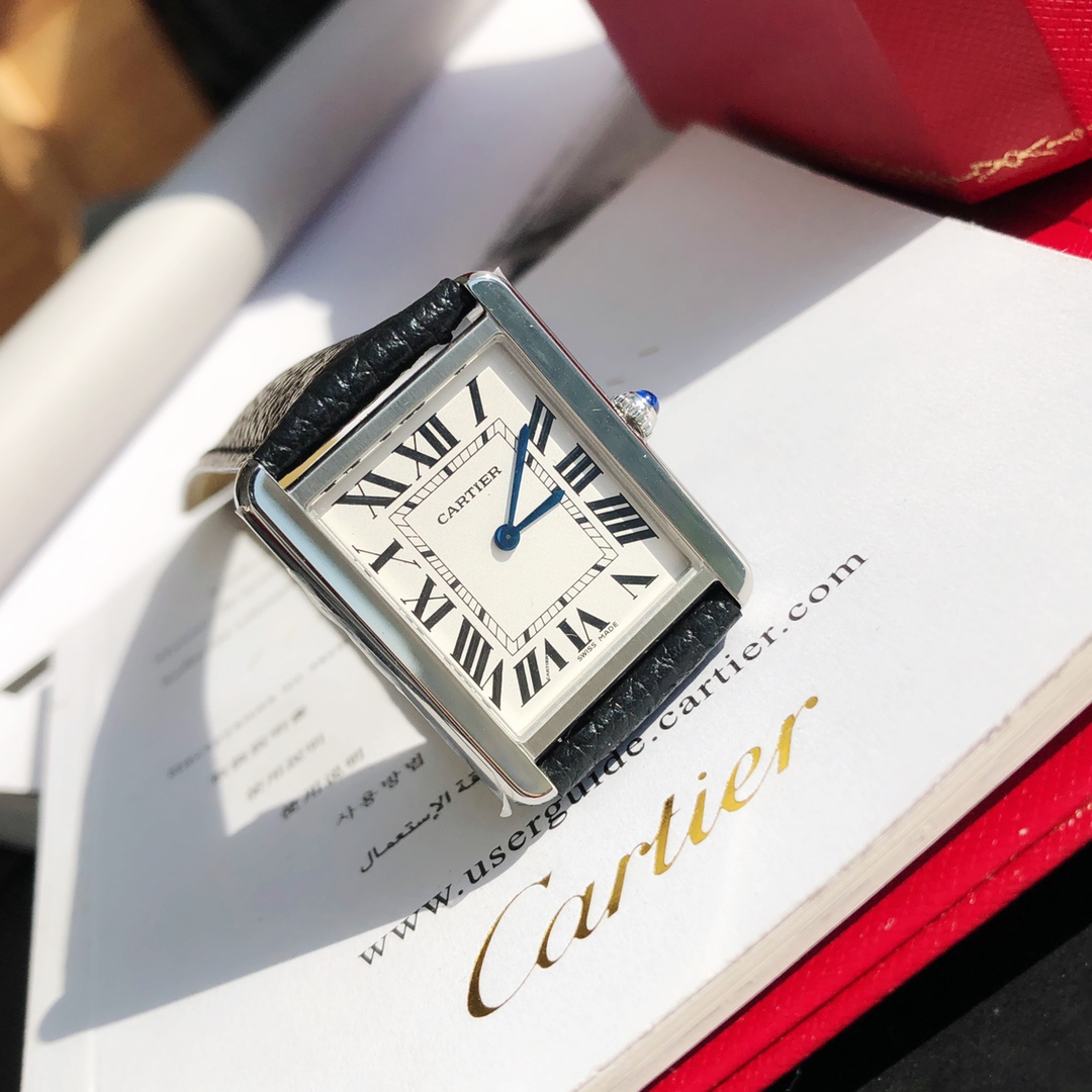 Cartier Classic Tank Series Calf Leather Strap Women Watch - Best Replica Jewelry™
