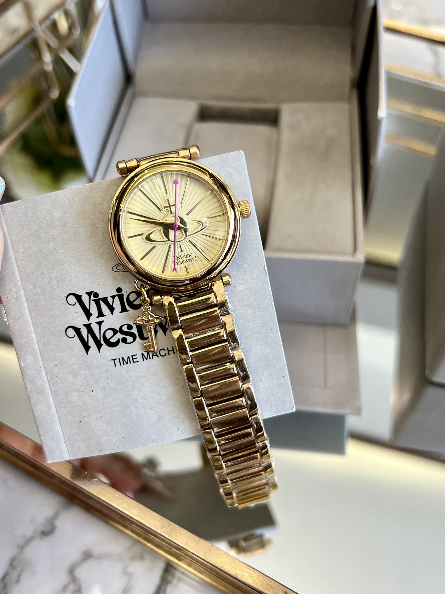 Vivienne Westwood Gold Dial Gold Band Watch - 30MM - Best Replica Jewelry™