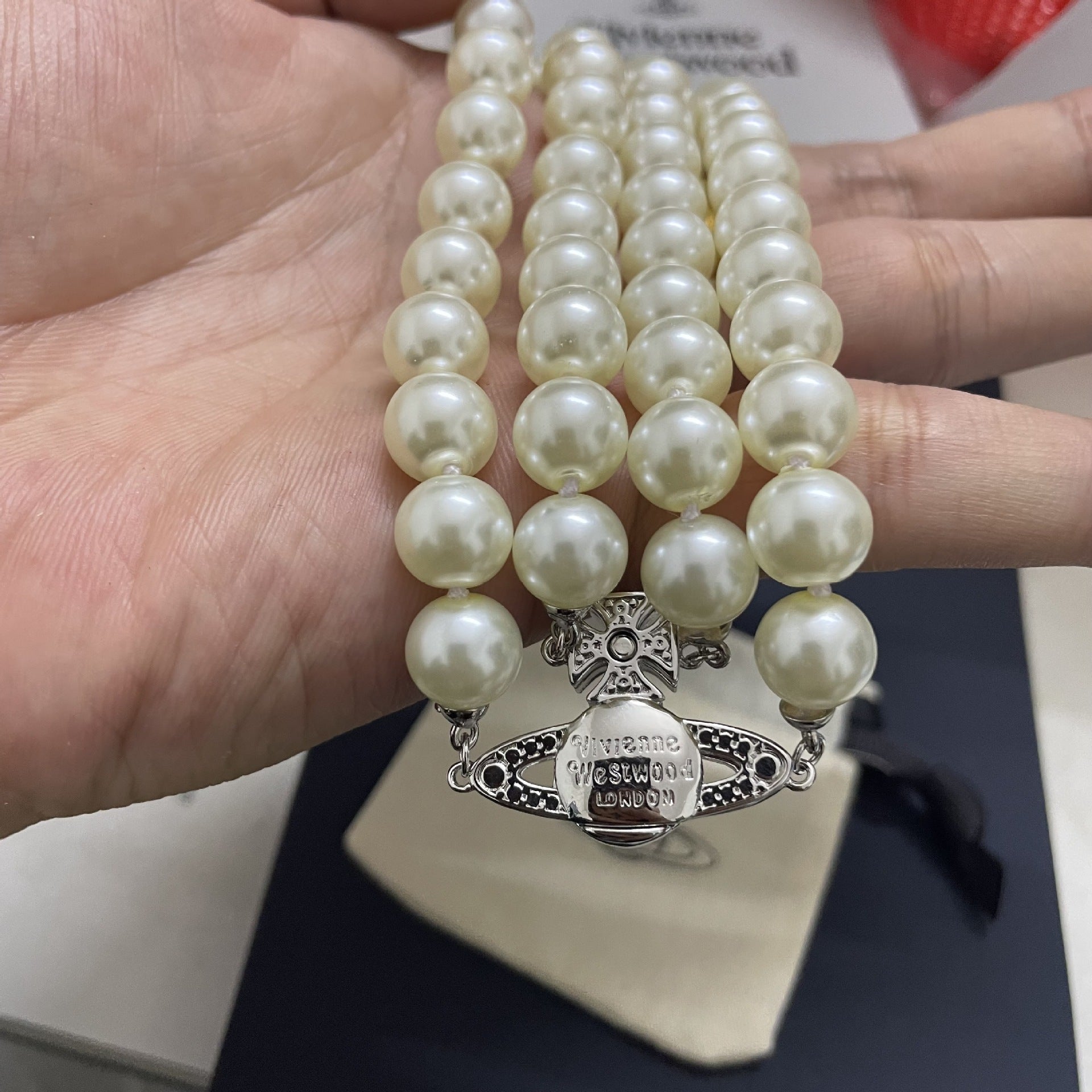 Vivienne Westwood 2 Row Pearl Necklace - Best Replica Jewelry™