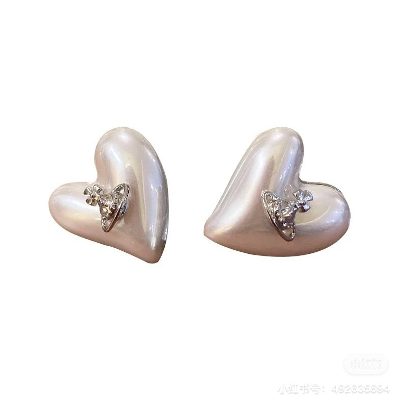 Vivienne Westwood Heart Saturn Earrings - Best Replica Jewelry™