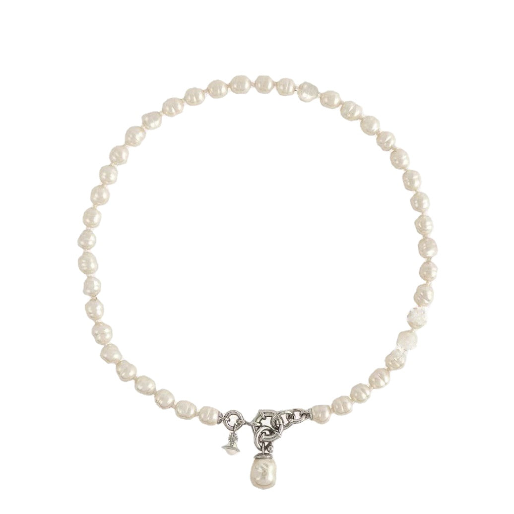Vivienne Westwood Teardrop Pearl Charm Pendant Necklace - Best Replica Jewelry™