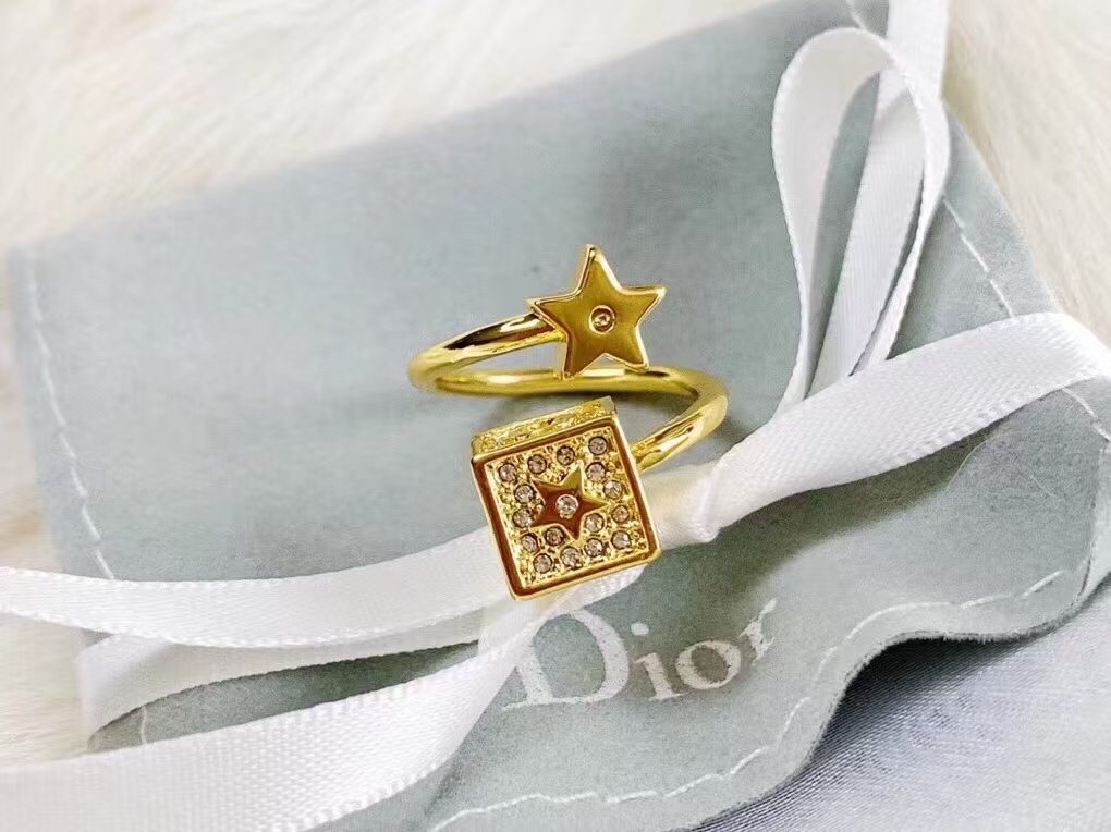 Dior Cube and Star Open Ring - Best Replica Jewelry™