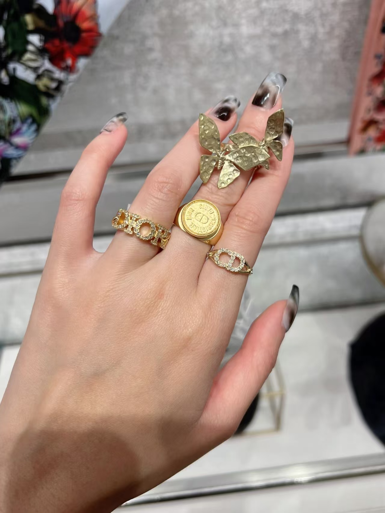 Dior CD Paved Diamond Ring - Best Replica Jewelry™