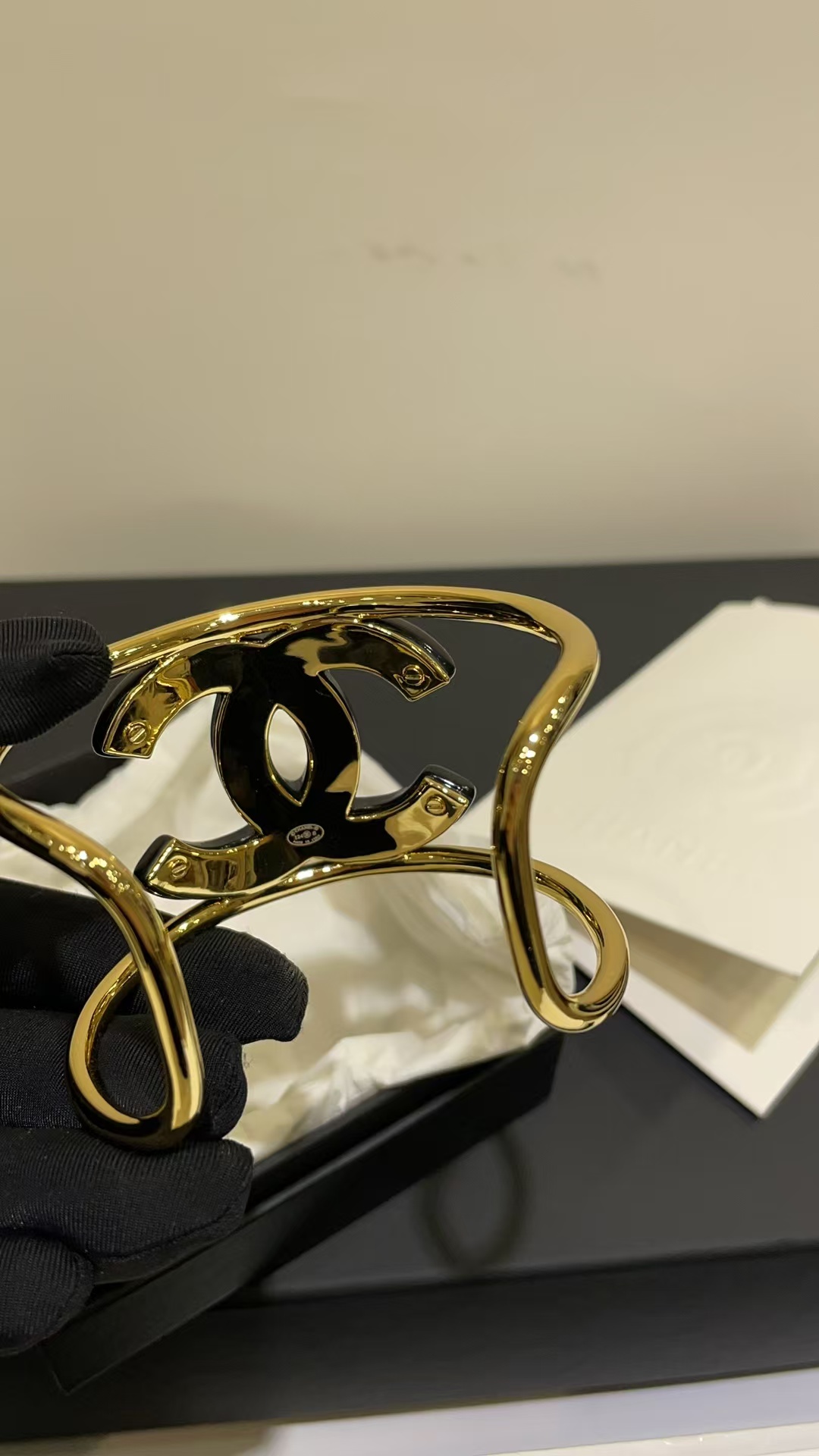 Chanel Open Cuff Funky Exaggerated Geometric Bangle Bracelet - Best Replica Jewelry™