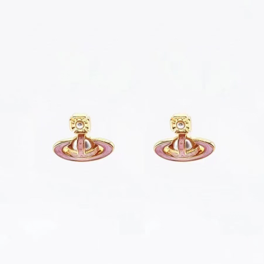 Vivienne Westwood Enamel Candy Color Saturn Earrings - Best Replica Jewelry™