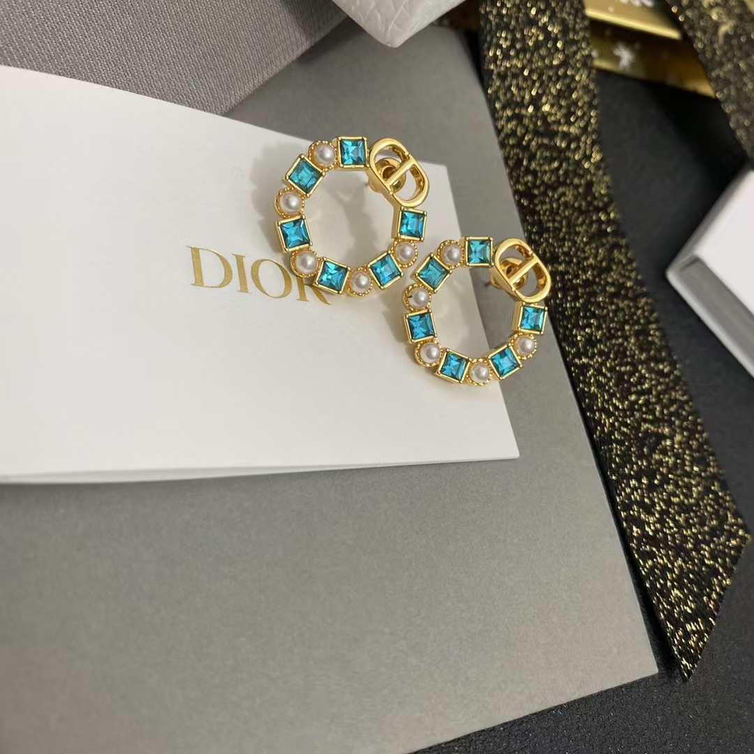 Dior Color Gem Rhinestone Earrings - Best Replica Jewelry™