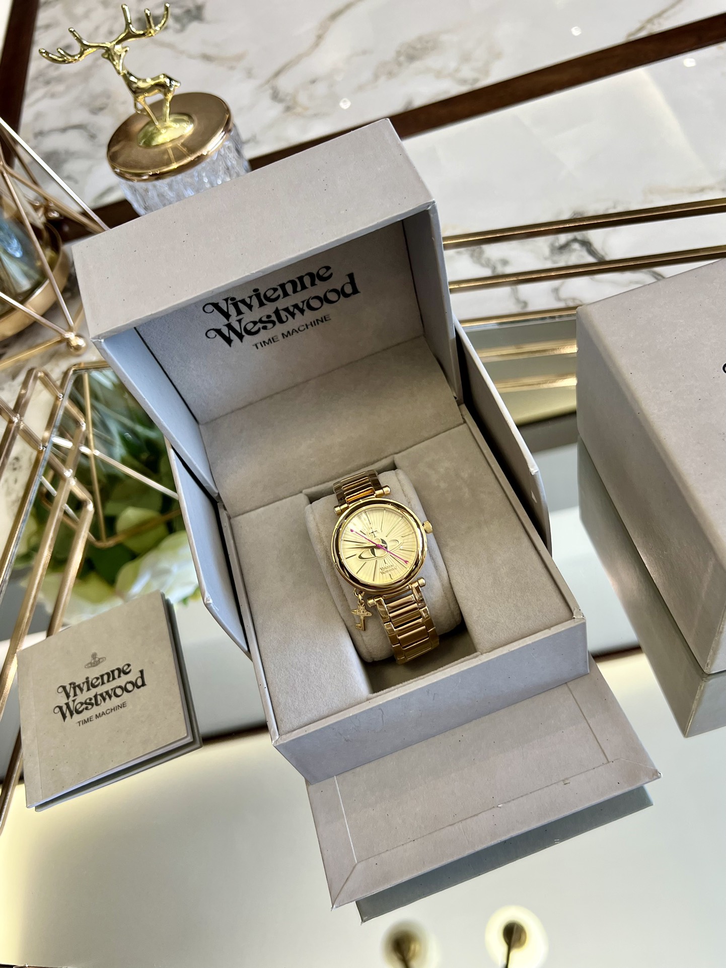 Vivienne Westwood Gold Dial Gold Band Watch - 30MM - Best Replica Jewelry™