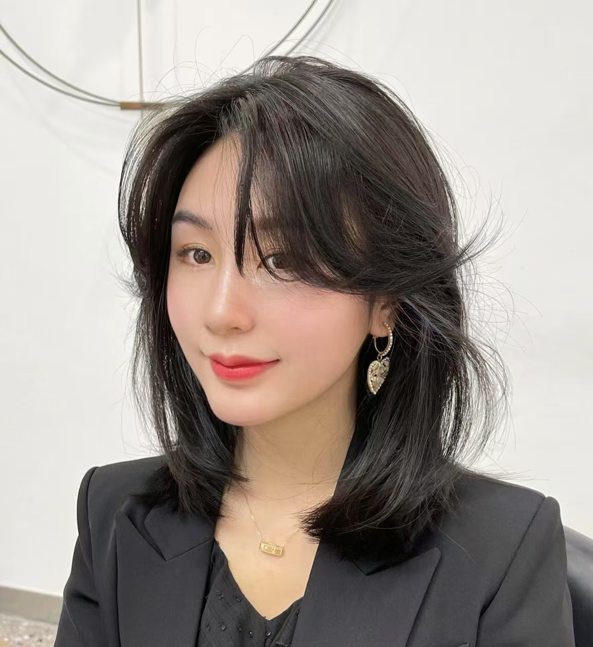 Chanel Hoop with Heart Dangle Earrings - Best Replica Jewelry™