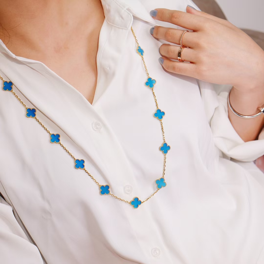 VCA Vintage Alhambra Long Necklace, 20 Motifs - Best Replica Jewelry™