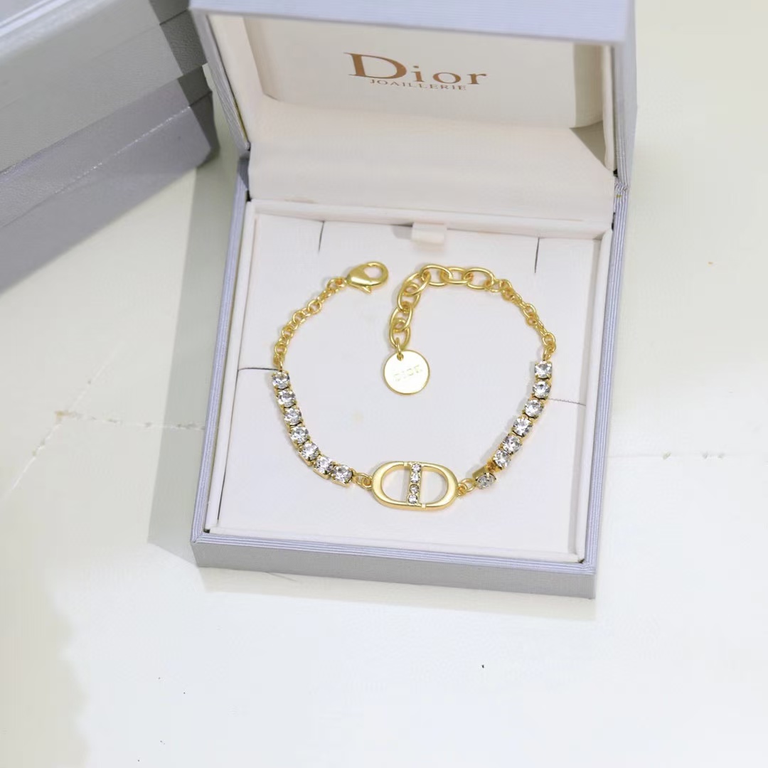 Dior Rhinestone CD Bracelet - Best Replica Jewelry™