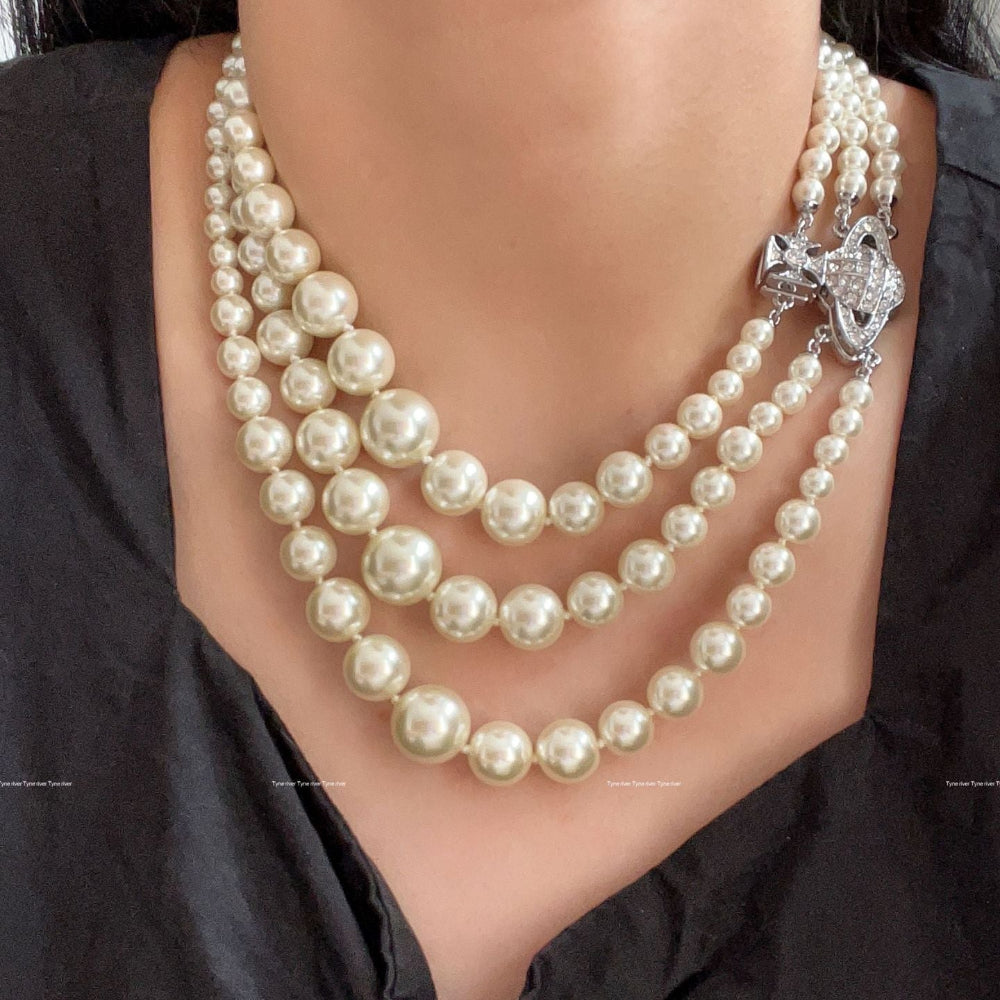 Vivienne Westwood Triple Pearl Necklace - Best Replica Jewelry™