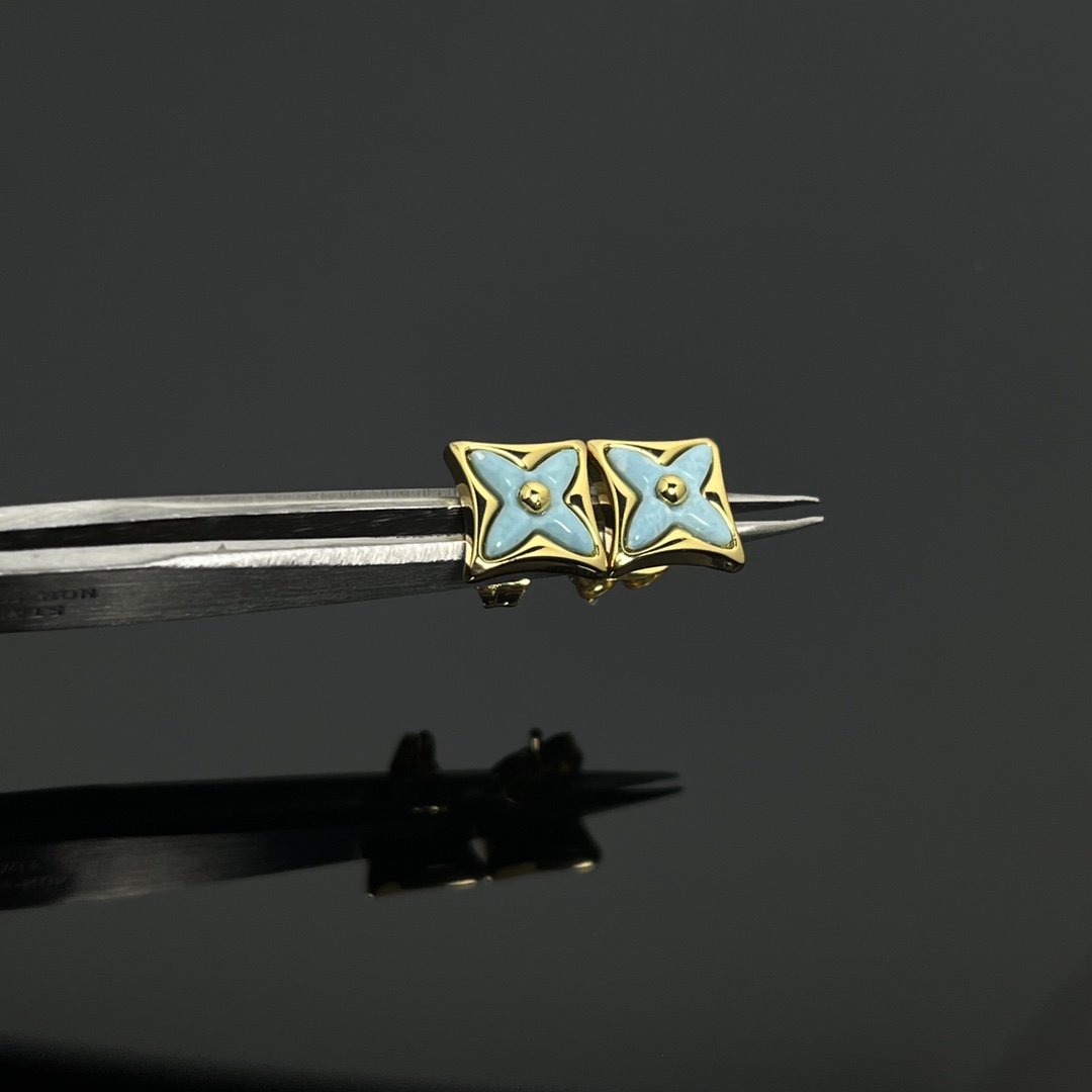 Louis Vuitton Amazonite Stud Earrings - Best Replica Jewelry™