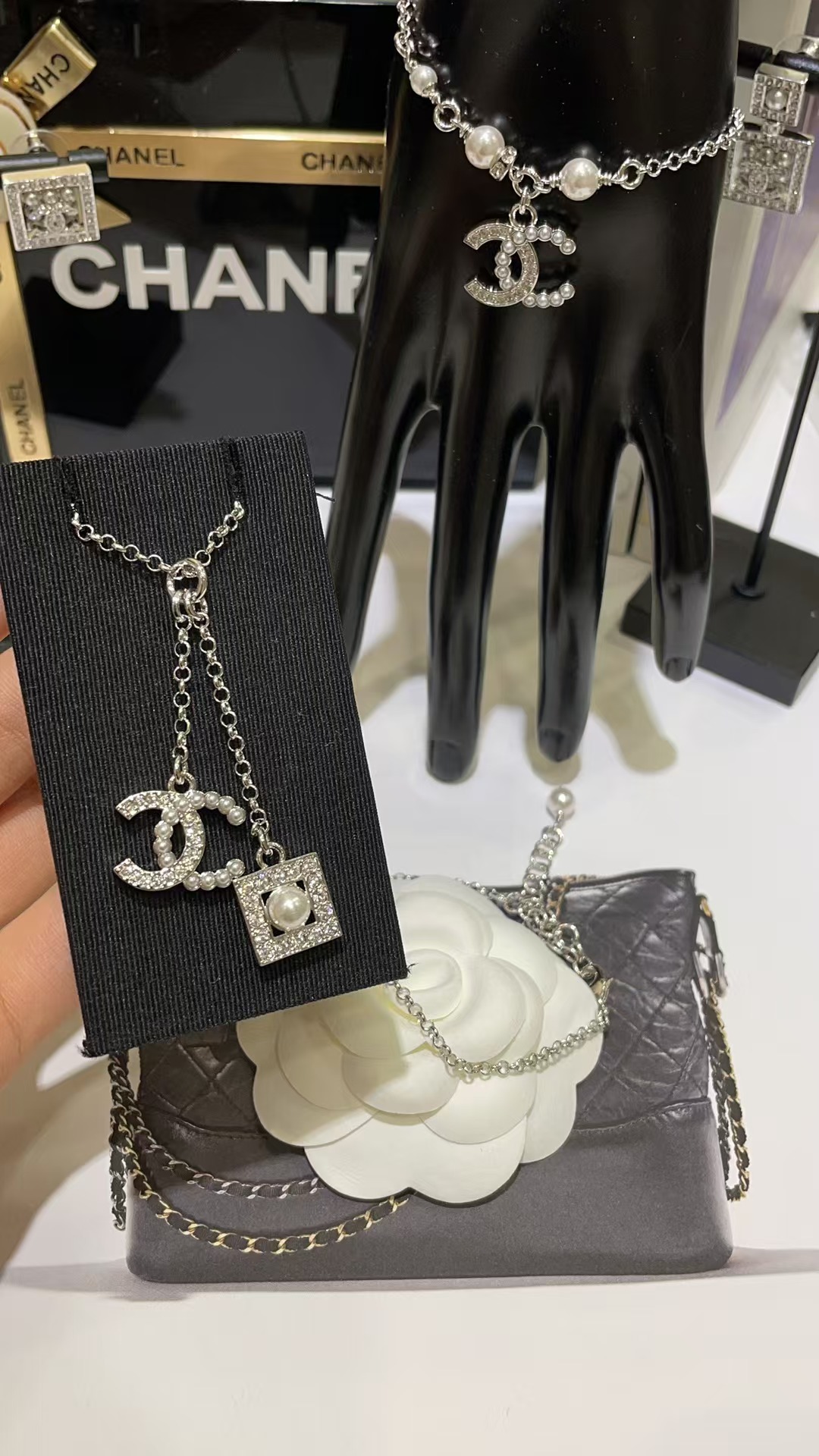 Chanel Two Pendants Drop Y Necklace - Best Replica Jewelry™
