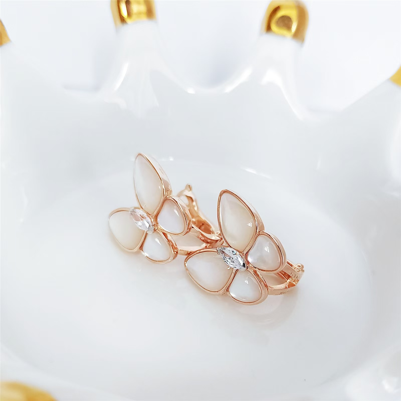VCA Two Butterfly Earrings - Best Replica Jewelry™