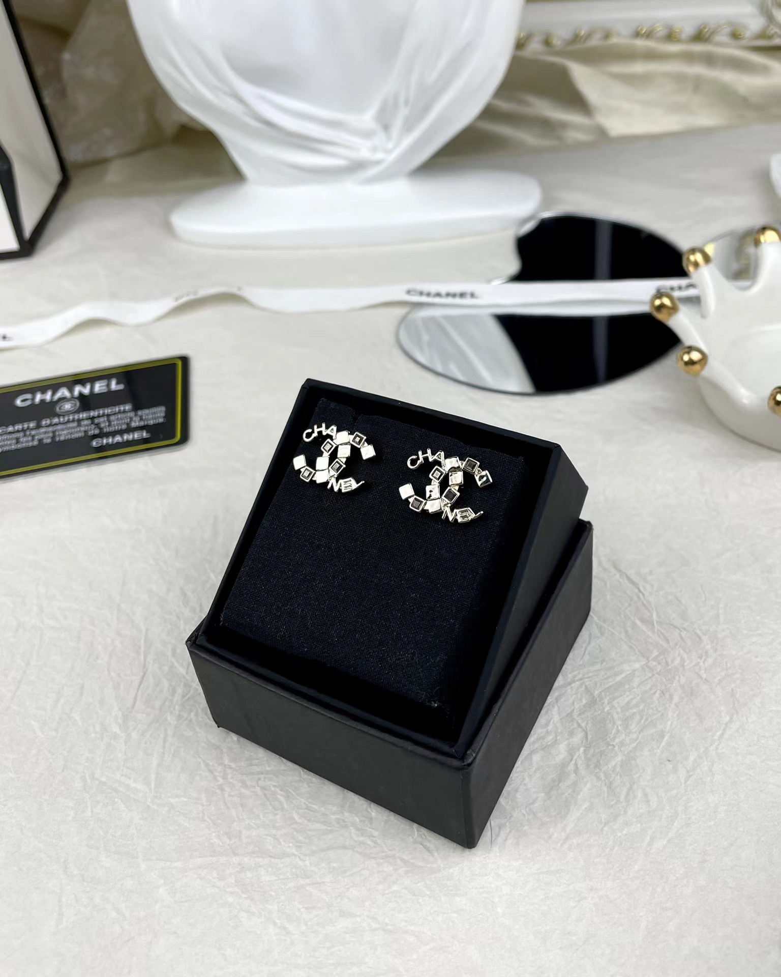 Chanel Letters Double C Earrings - Best Replica Jewelry™