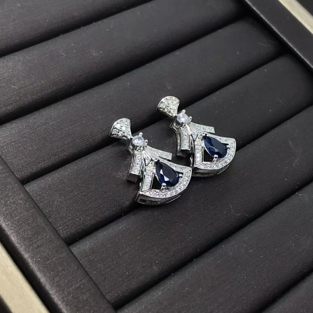 Bvlgari Divas’ Dream Earrings - Navy Teardrop Diamond - Best Replica Jewelry™