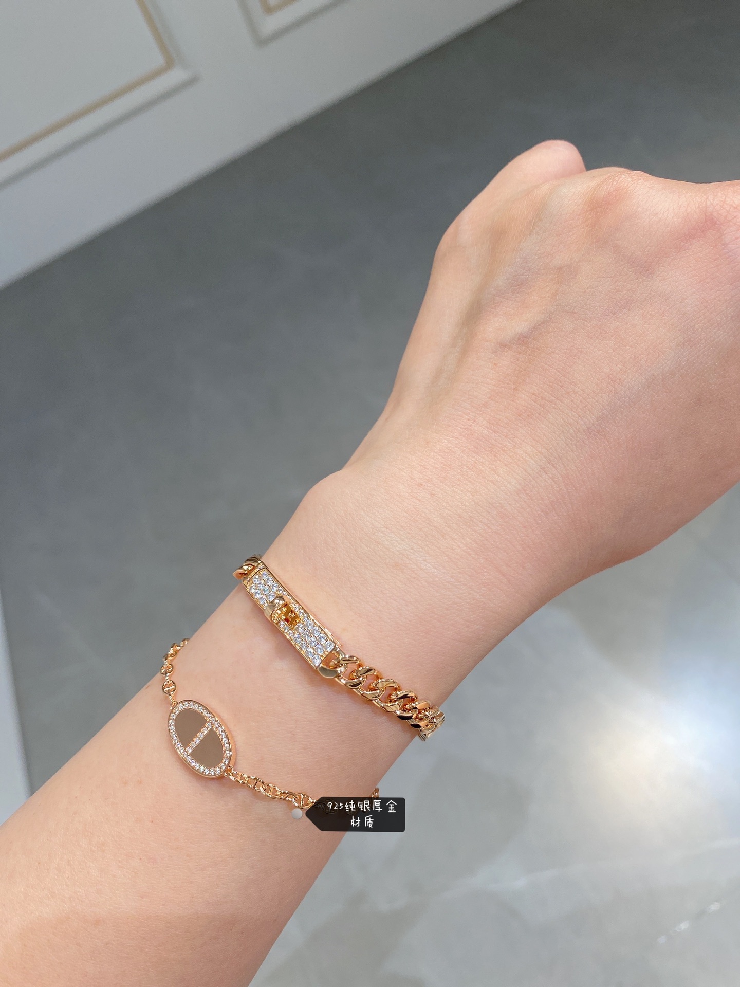 Hermes New Diamond Paved Pig Nose Bracelet - Best Replica Jewelry™