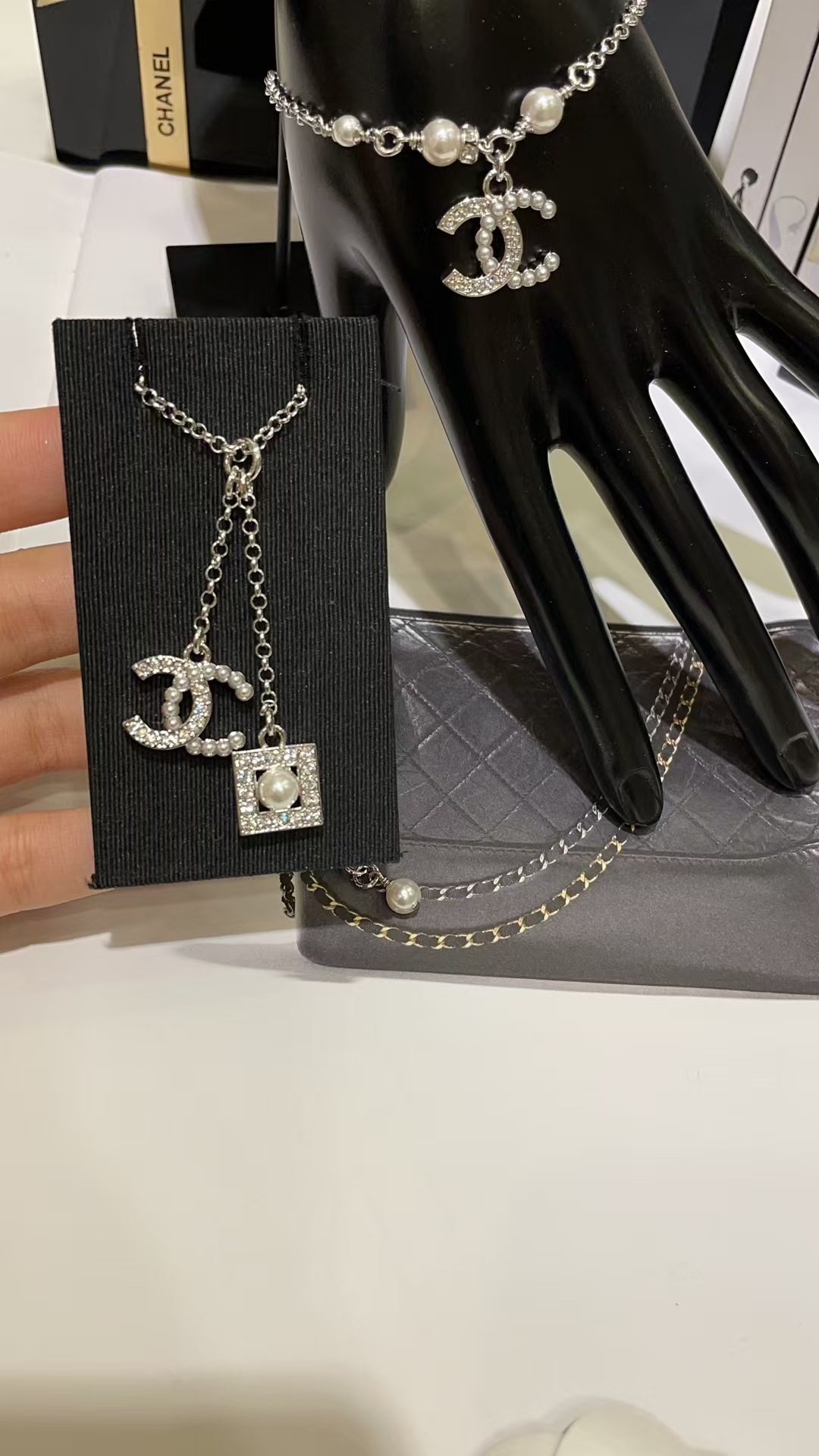 Chanel Two Pendants Drop Y Necklace - Best Replica Jewelry™
