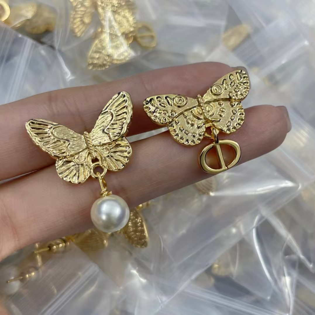Dior Asymmetric Butterfly Earrings - Best Replica Jewelry™