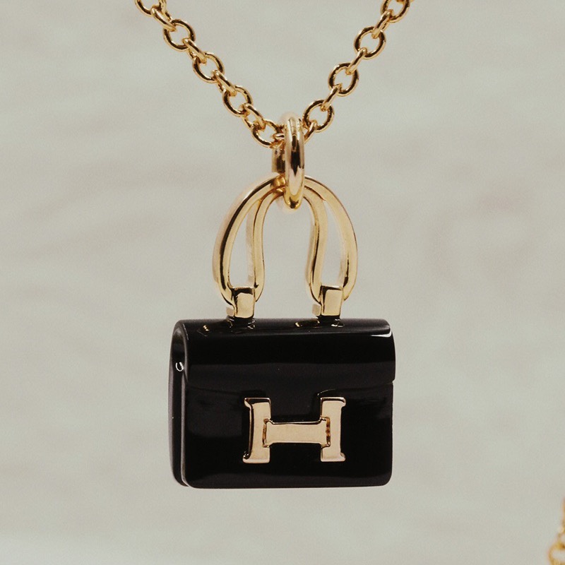 Hermes Black Bag Pendant Necklace - Best Replica Jewelry™